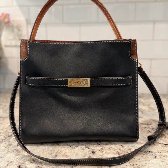 Tory Burch Rudizwill Black and Brown Shoulder Bag - Picture 2 of 16